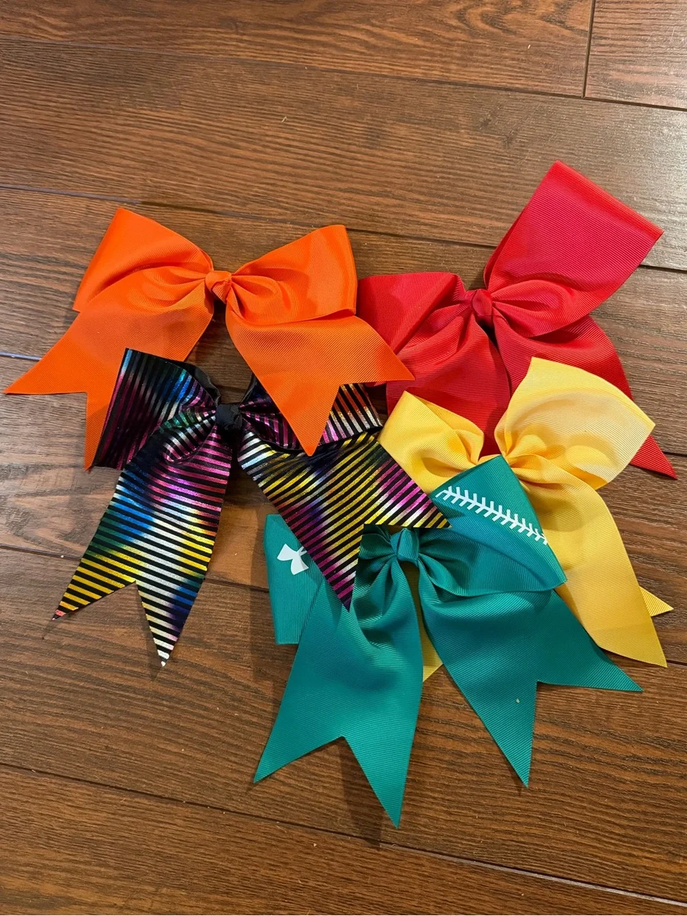 Girls Colorful Grosgrain Hair Bow 5 Pack - Multicolor